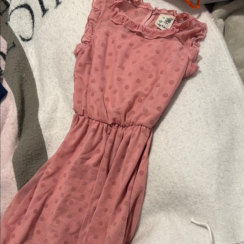 Pink Polka Dot Sleeveless Dress
